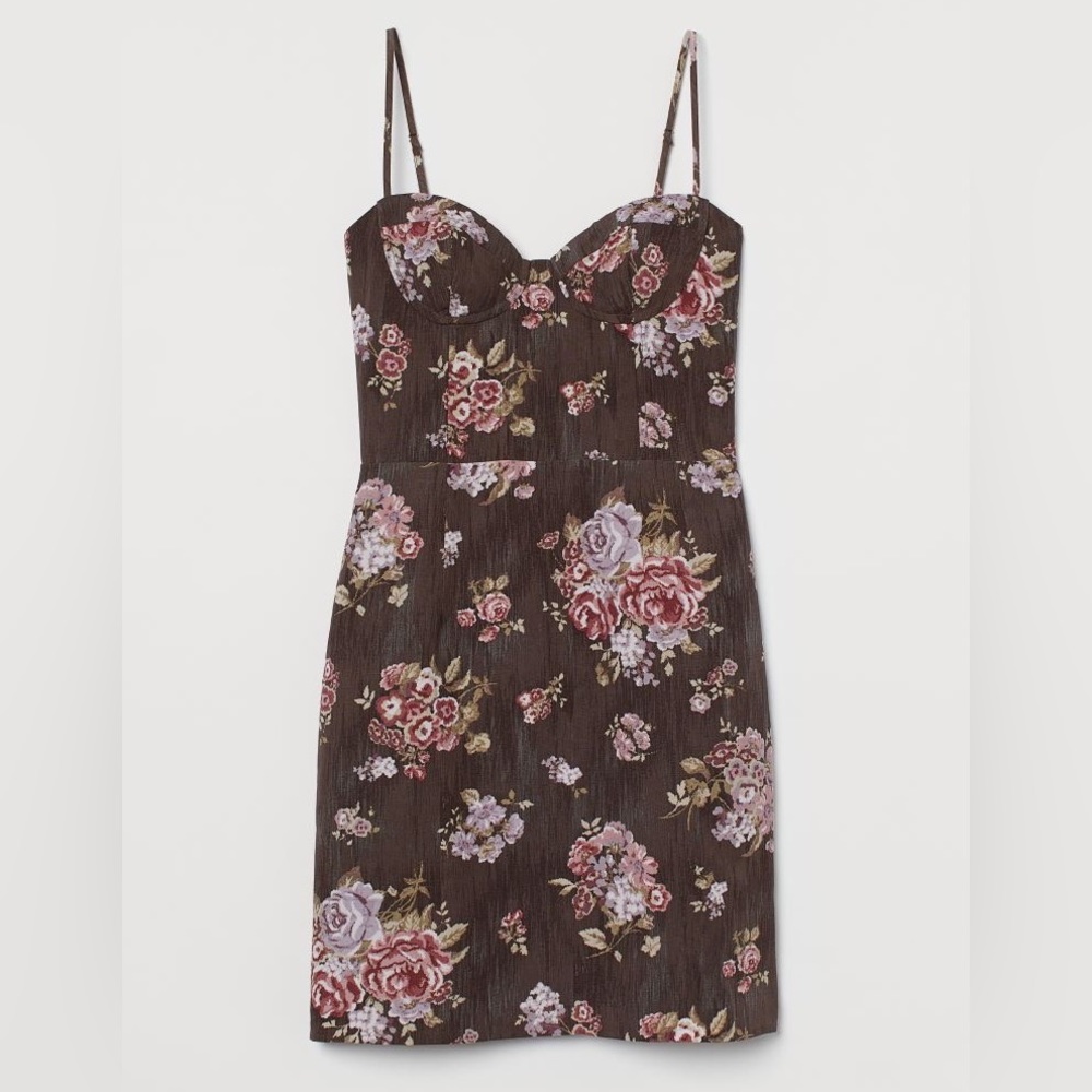 H&M X Brock Collection Floral Linen  Blend Dress